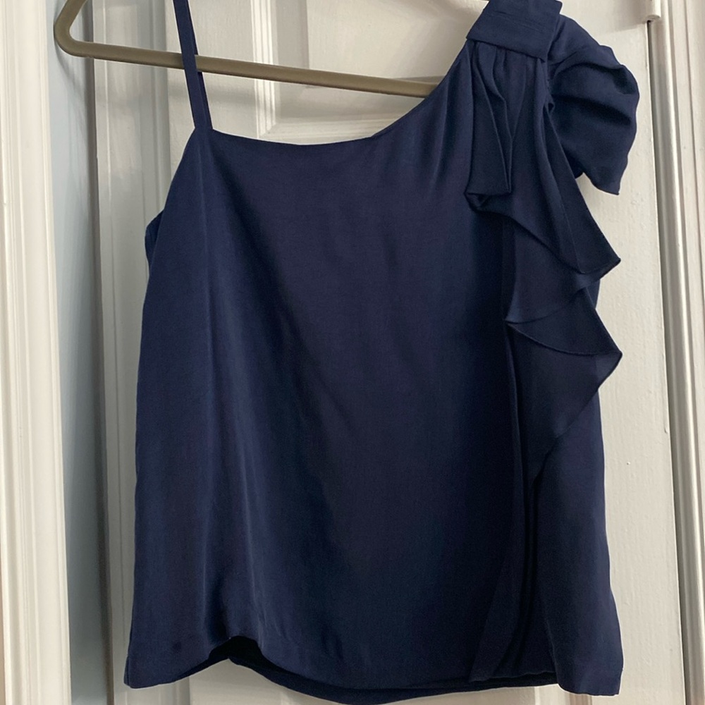 Navy asymmetrical RED Valentino Top